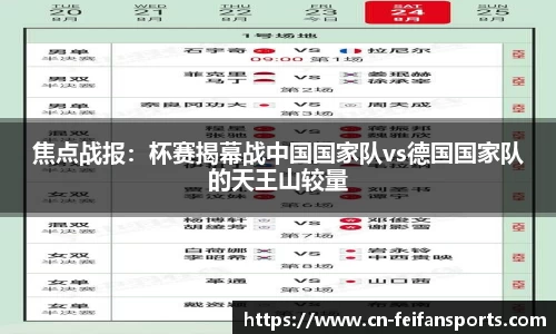 焦点战报：杯赛揭幕战中国国家队vs德国国家队的天王山较量